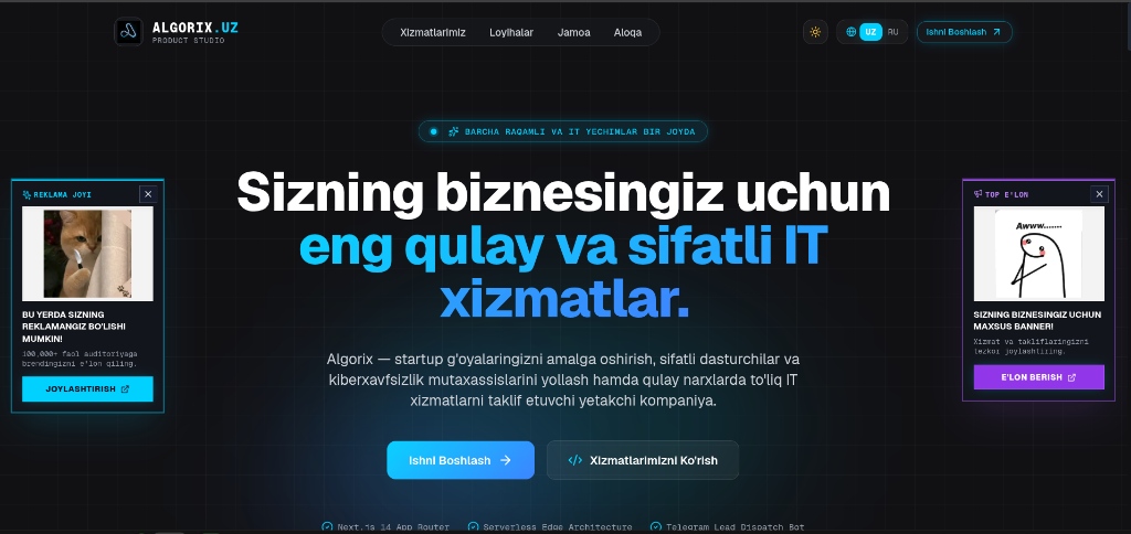 Algorix.uz - IT Solutions & Product Studio